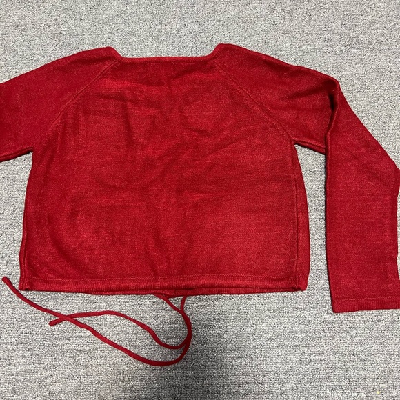Red Button-Up Cardigan - Picture 4 of 5